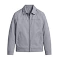 thumbnail image 5 of MXUIKV Men's Casual Jacket Regular Fitted Zip up Lapel Collar Solid Color Work Outerwear with Pockets(XX-Large,Gray), 5 of 6