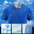 thumbnail image 5 of Gephdiin Graphic Tees Mens T-Shirts Ice Silk T Shirt Breathable V Neck High Elastic Sweat Absorbing Sports Outdoor Men Workout Shirts for Men Graphic Tees Men Nylon Blue L, 5 of 6