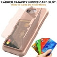 thumbnail image 4 of Compatible with iPhone 16e Wallet Phone Case,Back Flip Kickstand,With Card Holder(Store 4-5 Cards and Folded Money),Built-in Mirror,Heavy Duty Shockproof Anti-Scratch Phone Case,Rosegold, 4 of 7