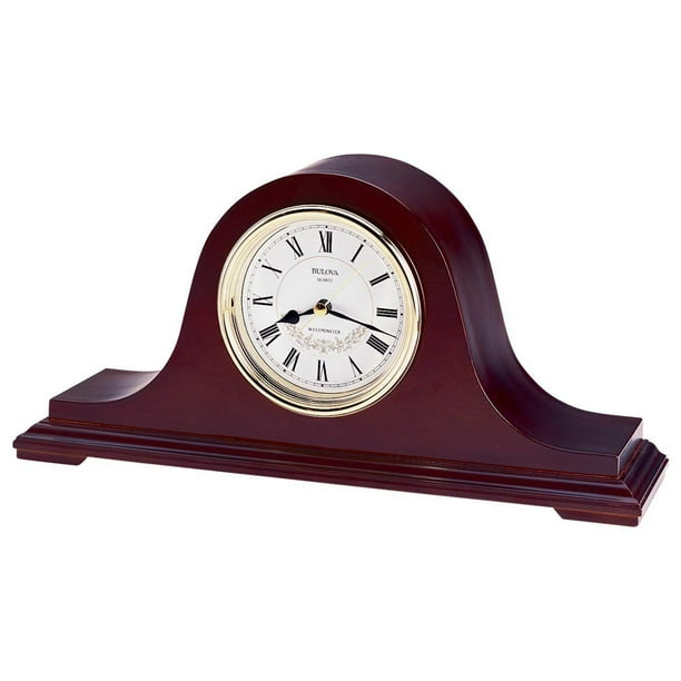 Bulova Clocks B1929 II Wooden Westminster Chiming Mantel Clock