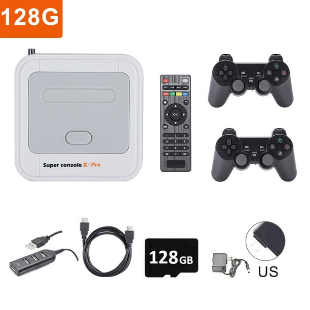 Super Console X-pro Game Console TV Video Gaming Box Reproductor de juegos retro, 128G, Gamepad inalámbrico, Enchufe de EE. UU. Methold EL001496-14B