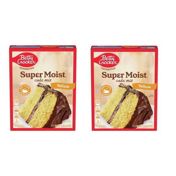 Pack of 2 Betty Crocker Supermoist Yellow Cake Mix, 13.25 OZ