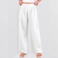 thumbnail image 5 of KLHDSF Flowy Pants for Women Casual High Waisted Wide Leg Palazzo Pants Trousers with Pocket Plus Size White XL, 5 of 5