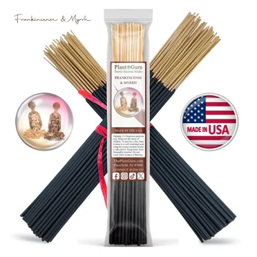 Frankincense and Myrrh Exotic Incense Sticks 11 Inch - Bulk 1 Bundle 85 to 100 Sticks - Natural 11" Long Lasting Aroma That Burns for 45 to 60 Minutes.