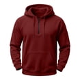 thumbnail image 3 of BVOFAR Mens Hooded Sweatshirt Winter Fleece Full Zip Jackets Quarter Zip Pullover Long Sleeve Outerwear with Multi Pockets Wine XL, 3 of 7