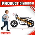 thumbnail image 5 of ICEELF 24V 300W Kids Electric Bike, Electric Dirt Bike with Flashing LED Lights, 2 Speed Settings, Music Function, for Boys Girls Ages 6+,Yellow, 5 of 7