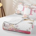 thumbnail image 4 of Catabedysis Cute Flower Gifts Bed Spread Queen,Floral Personalized Initial F Queen Coverlet Set For Girls,3Pcs, 4 of 7