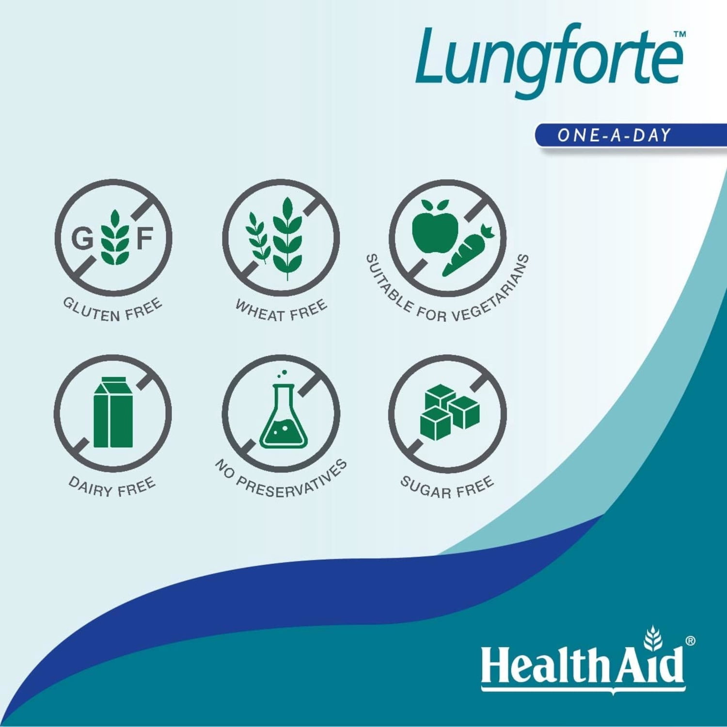 HealthAid LungForte, with NAC, Resveratrol, Thyme & Olive Leaf, Respiratory Support*, 30 Vegetarian Tablets