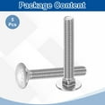 thumbnail image 3 of Uxcell 5Pack M8 x 55mm Stainless Steel Carriage Bolts Round Head Square Neck, Silver, 3 of 7