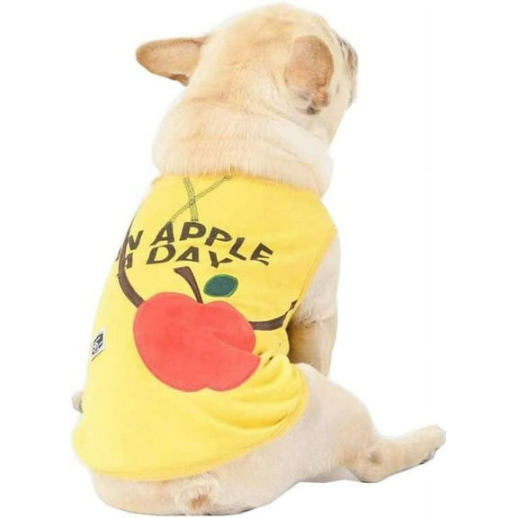 BT Bear Pet Clothes,Dog Apple T-Shirt Cotton Elastic Vest Soft Costume for Puppy Small Medium Large Dog (XS, Yellow)