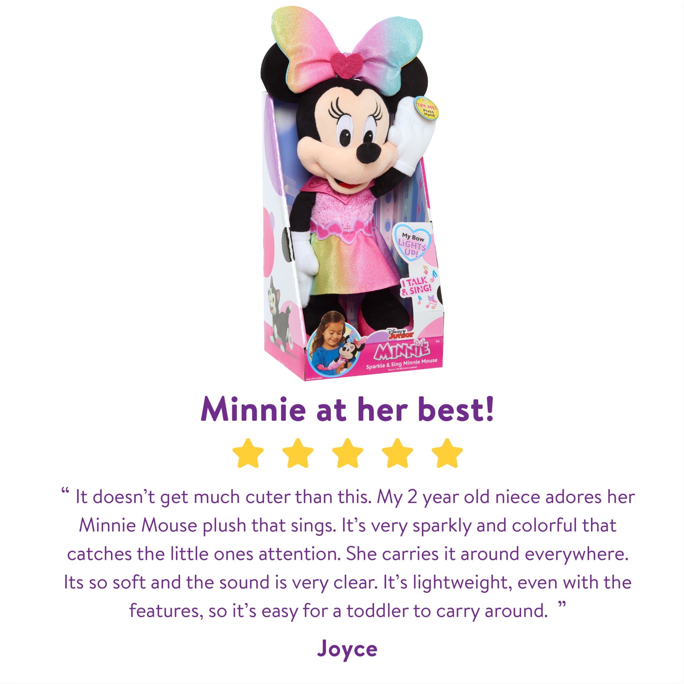 Disney Junior 13 Singing & Sparkling Minnie Mouse Plush Toy with Lights & Sounds for Age 3+  (图4) Disney Junior 13 Singing & Sparkling Minnie Mouse Plush Toy with Lights & Sounds for Age 3+  (图4)