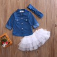 thumbnail image 4 of Ensemble 3 Pcs Robe Chemise en Denim pour Bébé Fille + Jupes Tutu, 4 of 6