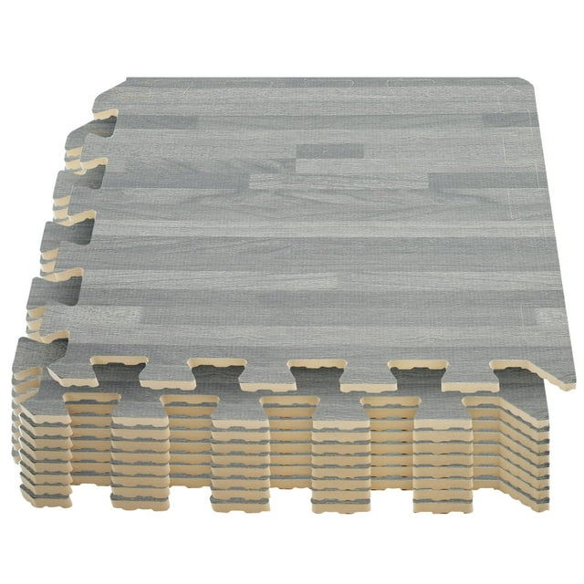 Sorbus Alfombrillas Entrelazadas de Espuma Gris de 24,75" x 12,75", 16 Piezas