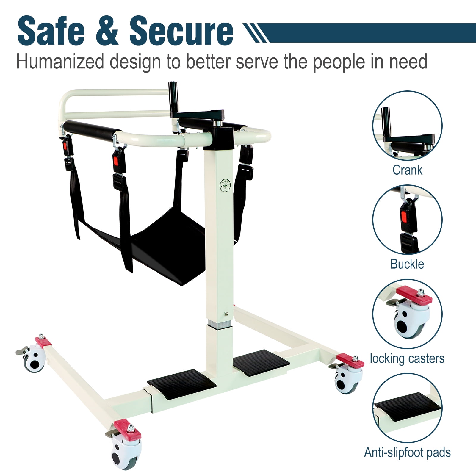 Patient Lift Transfer Chair, Wheelchair to Car Transfer Devices, Shower Chair Lift Aids for Elderly Chair Lift Assist Devices for Seniors - No Electric Lightweight Foldable for Home