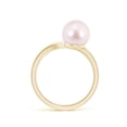 thumbnail image 2 of Angara Japanese Akoya Cultured Pearl Olive Leaf Wrap Ring in 14K Yellow Gold for Women | June Birthstone Jewelry for Her, 2 of 8