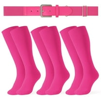 JASGOOD Baseball Belt and Socks Combo Set 3 Pairs of Softball Socks and 1 Pack Elastic Belt for Youth and Adult