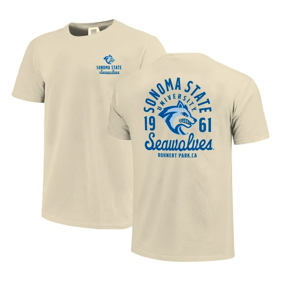 Men's Cream Sonoma State Seawolves Comfort Colors Mascot Overlay T-Shirt
