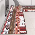 thumbnail image 2 of Kitchen Rugs Sets Of 2,Red Boho Tribal Diamonds and Rectangles Pattern Anti Fatigue Kitchen Mat Rugs Non Slip Washable,Decorative Kitchen Floor Mats for Kitchen,Sink,Laundry,17"X47", 2 of 5