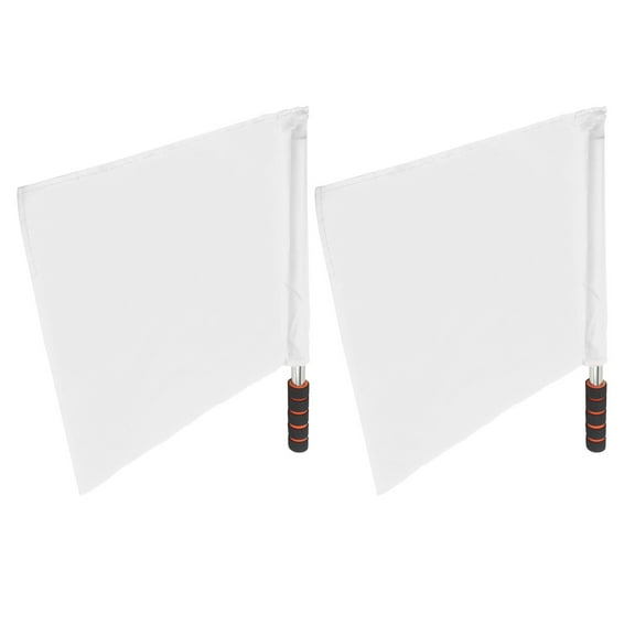 Competition Linesman Flag, Sports Referee Flag Stainless Steel High Recognition Bright Colors For Soccer For Football Blanc