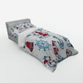 thumbnail image 3 of Ambesonne Cartoon Bedding Set 4 Pcs, Nautical, Queen, Blue Red, 3 of 3