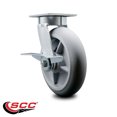 thumbnail image 2 of 8 Inch Kingpinless Thermoplastic Rubber Wheel Swivel Caster with Brake SCC, 2 of 2