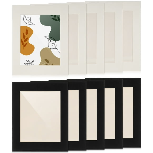 Greenadscape Picture Frame Mats 8 Pcs Classic Design Rectangular Photo Matting For Artists Photographers