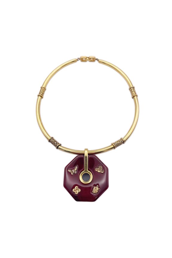 Pre-Owned GIVENCHY Vintage Necklace Choker Metal Gold Women's