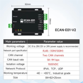 thumbnail image 3 of Can to Ethernet Protocol Converter Can2.0 Protocol Can Relay ECAN-E01 UDP DC 8-28V Converter Dual Channel, 3 of 8