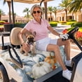thumbnail image 3 of Golf Cart Seat Covers for 2 Seater,Thanksgiving Pumpkin Microfiber Cart Seat Towel Blanket,Fall Eucalyptus Autumn Leaves Beige Absorbent NonSlip Bench Seats Protector for Golf Course 51"x31", 3 of 9
