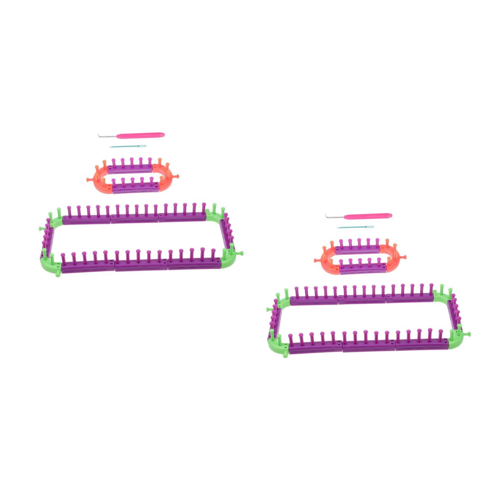 2 Sets Plastic Sweater Knitting Machine Wool Knitter Mini Crochet Tool for Handmade Craft Projects