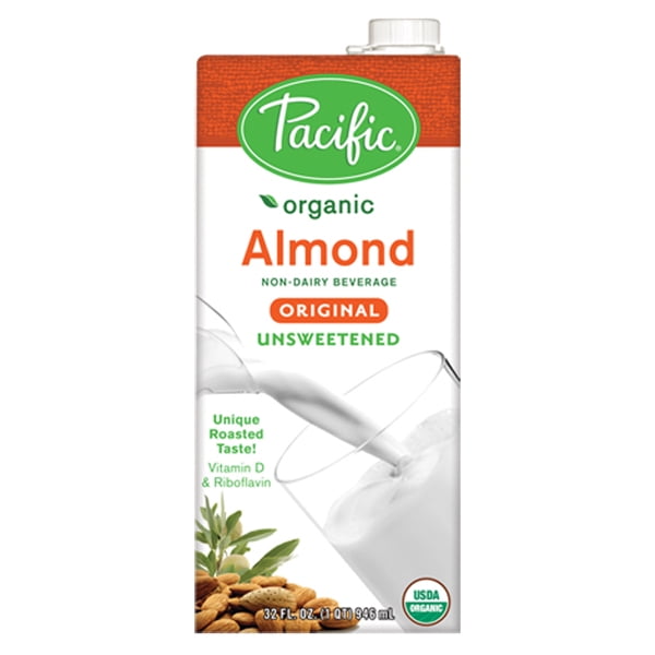(12 Pack) Pacific Organic Unsweetened Almond NonDairy Beverage, 32 oz