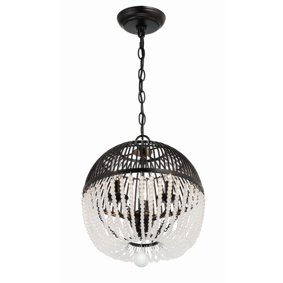 DUV-623-MK-Crystorama Lighting-Duval - Three Light Chandelier-Matte Black Finish    -Traditional Installation
