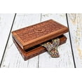 thumbnail image 5 of "Ajuny Wooden Jewelry Box for Women - Floral Carvings - Decorative Gift", 5 of 7
