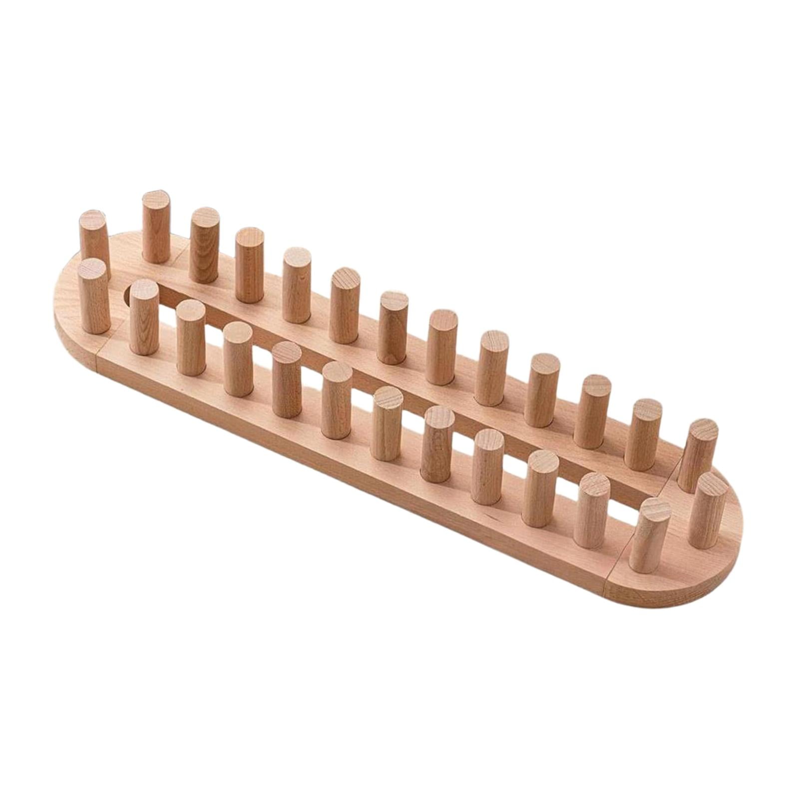 Blanket Knitting Loom Wooden Peg Frame Adjustable Size for DIY Chunky Throw Blankets Weaving at Home