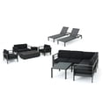 thumbnail image 2 of Bridget Outdoor 11 Piece Aluminum Patio Collection with Cushions and Fire Table, Grey, Dark Grey, Dark Grey, 2 of 13