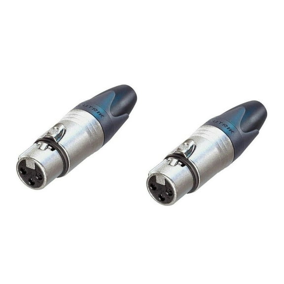 (2) Two Original NEUTRIK NC3FXX Female 3 Pin XLR Cable Connector