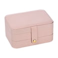 thumbnail image 2 of Caja organizadora de joyería de gran capacidad | Estuche de almacenamiento multicapa para pendientes, collares, anillos, relojes | Cuero artificial | Soporte de viaje portátil | 17x12,5x8,8cm, 2 of 8