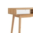 thumbnail image 2 of Wooden Desk with 2 Drawers and One Open Shelf in Brown and White, 2 of 5