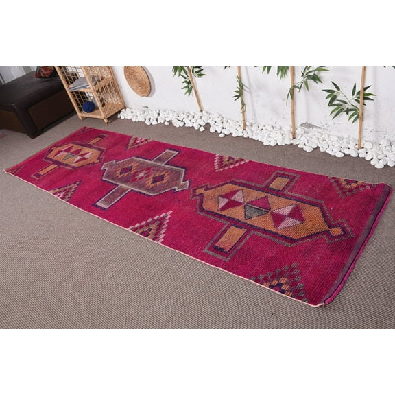 Old Rug, Vintage Rug, Cool Rugs, Kitchen Rug, 3x10 ft Runner Rugs, Turkish Rugs