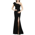 thumbnail image 3 of Swuxness Women Sleeveless Formal Maxi Dresses, Women Maxi Evening Gown, Women's Round Neck Fitted Waist Slim Fishtail Skirt Formal Evening Gown Dress Black, L, 3 of 5