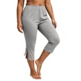thumbnail image 2 of LEAVINGSUO Capris Pants for Women With Drawstring Women's Plus Size Solid Color Cropped Trousers With Pockets Gray XXXXL, 2 of 7