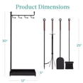 thumbnail image 7 of Best Choice Products 5-Piece Modern Contemporary Indoor Outdoor Antique Fireplace Tool Set w/ Ergonomic Handles - Black, 7 of 7