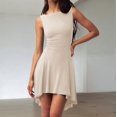 thumbnail image 6 of Women'S Slim Fit Solid Color Sleeveless Basic Casual Dress Apricot S, 6 of 7