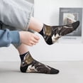 thumbnail image 2 of Rateoe Astronaut Pattern Quarter Crew Socks,Toe Seamed Ankle Socks,Cotton Cushioned Breathable Athletic Crew Sports Socks, 2 of 7
