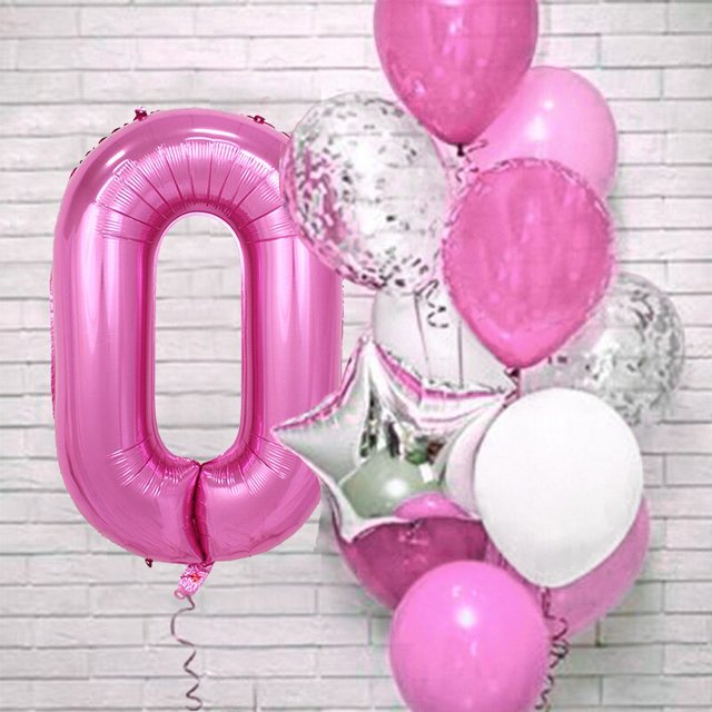 12 unidades/juego de globos de látex de papel de aluminio con número azul para niños, decoración de fiesta de cumpleaños, 1er año, decoración de cumpleaños para niño, globo para Baby Shower Tan Jianjun unisex