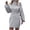 Gray, variant on Enjoytime Dresses for Women Solid Color High Neck Off Shoulder Casual Midi Dress Round Neck Long Sleeve Elegant Party Dresses Black S