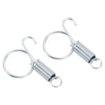 thumbnail image 1 of Unique Bargains 2.4' Cage Door Hook, 2Pcs Stainless Steel Finger Ring Elastic Spring Wire Latch Hook, Silver, 1 of 6
