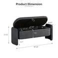 thumbnail image 2 of Lecut Storage Bench for Bedroom Sherpa Upholstery Oval Ottoman Bench for Living Room Modern End of Bed Storage Bench with Large Storage Space 47“ Entryway Storage Bench Dark Grey, 2 of 9
