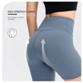 thumbnail image 4 of Pantalones cortos de yoga para mujer Cintura alta Control de barriga Bolsillo trasero Elástico, 4 of 8