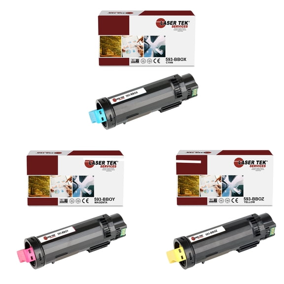 3Pk LTS 825 B C M Y Compatible for Dell H625cdw H825cdw, S2825cdn Cartridge